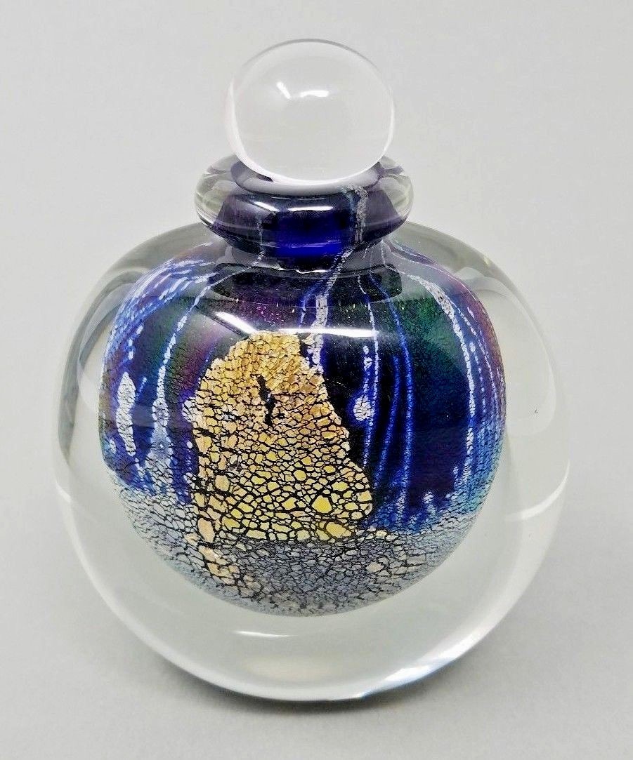 限定価格セール！ Bottle Perfume Eickholt Robert Art Iridescent Signed Glass 工芸品