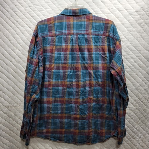 Patagonia Fjord Flannel Shirt Men's Large Blue Plaid Organic Cotton Long Sleeve - 第 5/6 張圖片