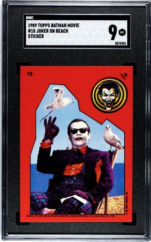 1989 Topps Batman JOKER SGC 9 Sticker 18 Jack Nicholson Rookie Card Tough Pop 1