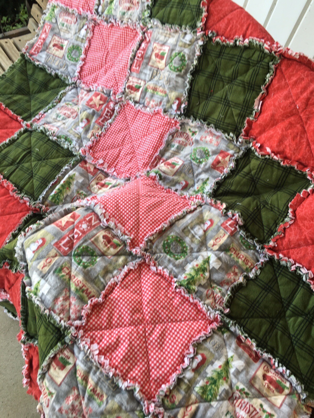 New Throw Size Rag Quilt handmade eBay