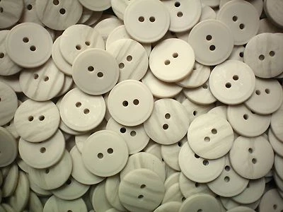 Buttons 20mm 32L Natural Light Beige Cream Warm Stone Effect 2 Hole Coat W168
