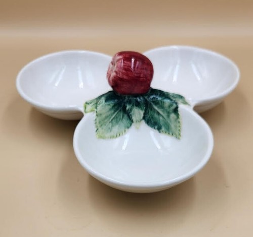 BASSANO ITALIAN CERAMIC NUMBERED SERVING DISH 3 COMPARTMENTS - Picture 2 of 6