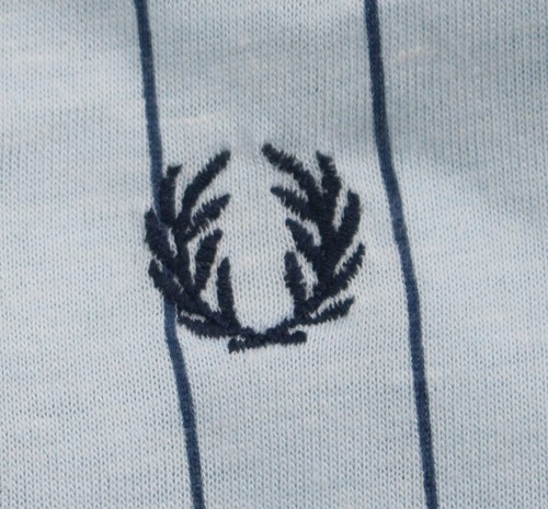 vtg 80s FRED PERRY Polo Shirt Striped Men's SMALL S M Light Blue Short Sleeve - Picture 3 of 8