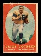 1958 Topps #92 Paige Cothren POOR LA Rams 550584