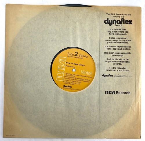 DOLLY PARTON COAT COLORS 1971 LP EXC+ Vinyl Hollywood Press OG Inner Sleeve - Picture 14 of 24