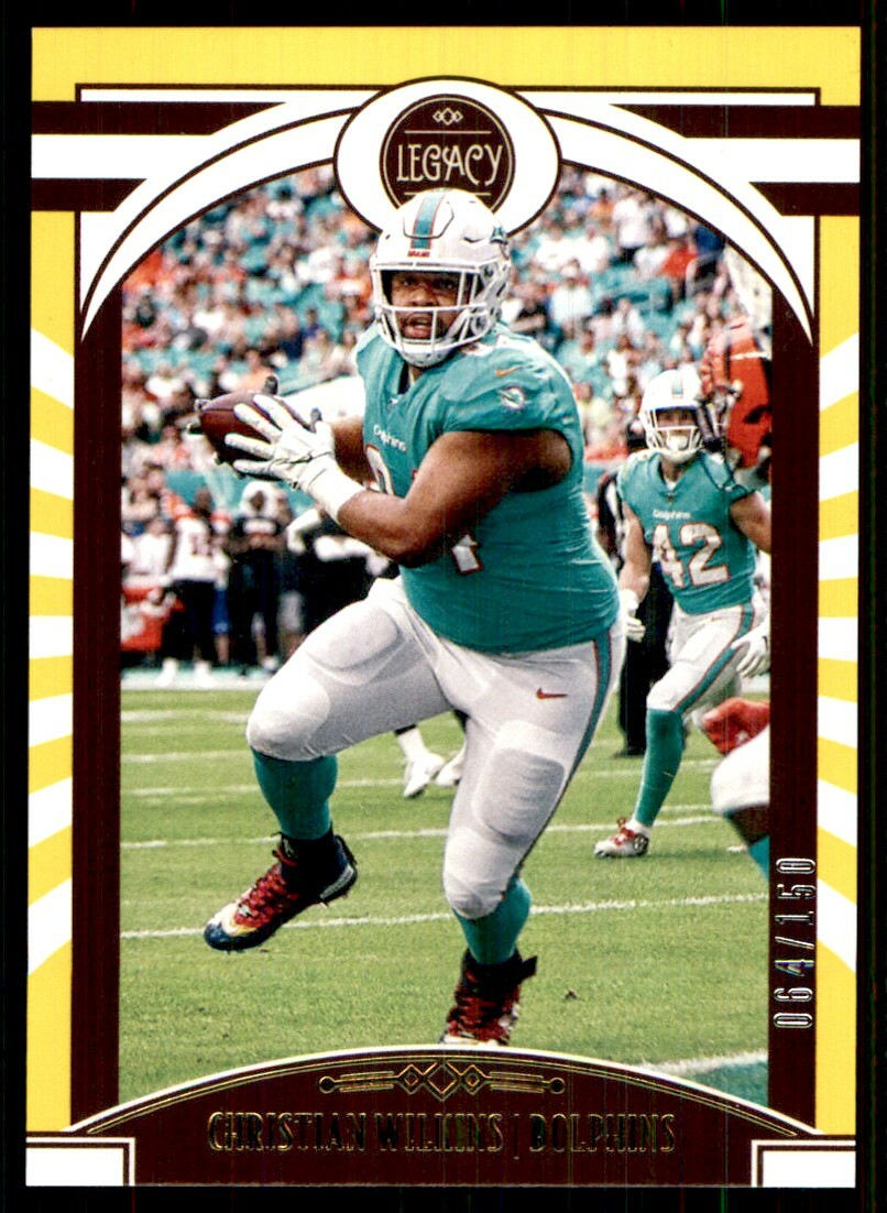 2020 Panini Legacy Yellow Christian Wilkins 64 150 Miami Dolphins