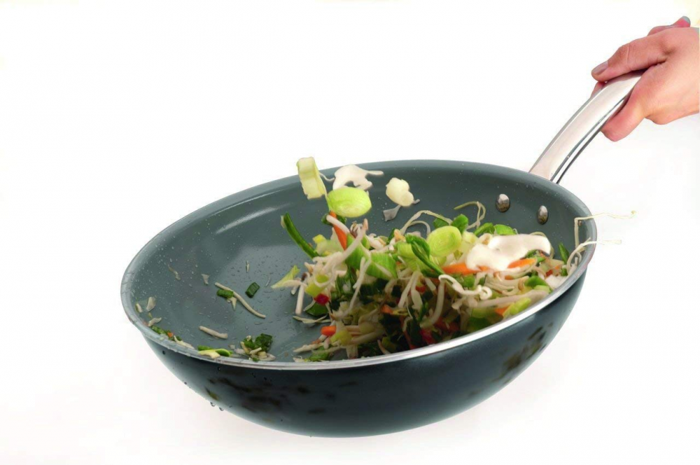 Berghoff Earth Earth Berghoff Chef Stir Fry Pan, métal, noir 1ad059 Berghoff Earth Earth Berghoff Chef Stir Fry Pan, métal, noir 1ad059