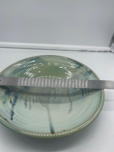 Large Round Drip Glaze Pottery Serving Bowl Platter Console - Picture 8 of 9