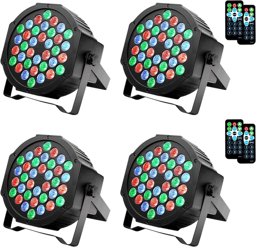 Dj Lights, 36 LED Par Lights Stage Lights with Sound Activated Remote Control & - Picture 1 of 6