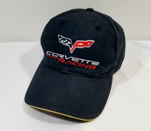 Corvette Racing C6.R Hat Black Yellow Black Embroidered Adjustable Cap - Picture 1 of 10