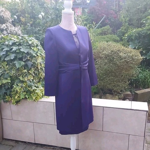 Stunning Luis Civit Bride or Goom Mothers Dress and Coat UK Size 8 Purple Mauves - Picture 9 of 16