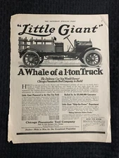 1916 CHICAGO PNEUMATIC TOOL CO. 11x14" Automotive Print Ad VG 4.0 Little Giant