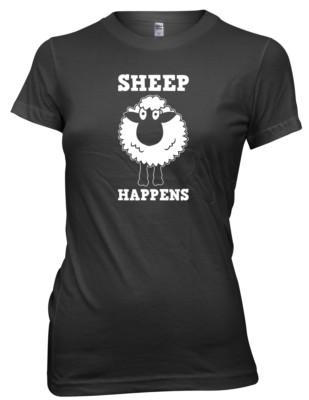 Sheep Happens Funny Womens Ladies T-Shirt