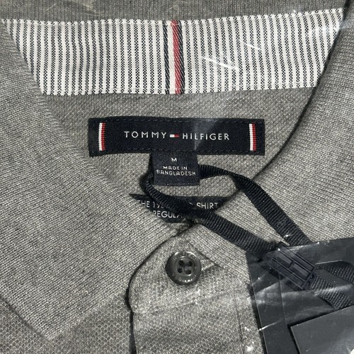 Tommy Hilfiger Herren Poloshirt Gr. M meliert grau Regular Fit Stretchstoff - Bild 6 von 8