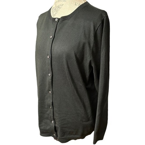 Cárdigan negro con botones The Outfitters by Lands' End nuevo sin etiquetas XL - Imagen 2 de 6