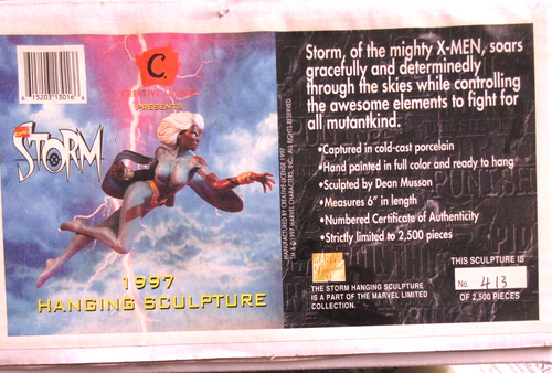 1997 NIB MINT MARVEL STORM SCULPTURE HANGING ORNAMENT FIGURE DEAN MUSSON /2500 - Picture 2 of 10