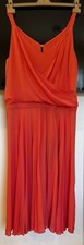 $2395 GUCCI Women Pure Silk Pleated Dress Gown Salmon Pink Midi Designer