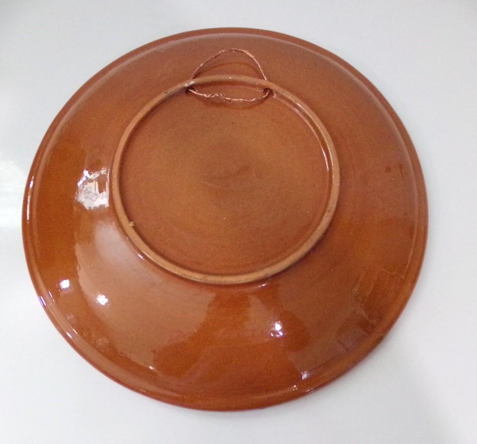 Vintage Redware Terracotta Folk Art Handpainted Antler Stag Deer