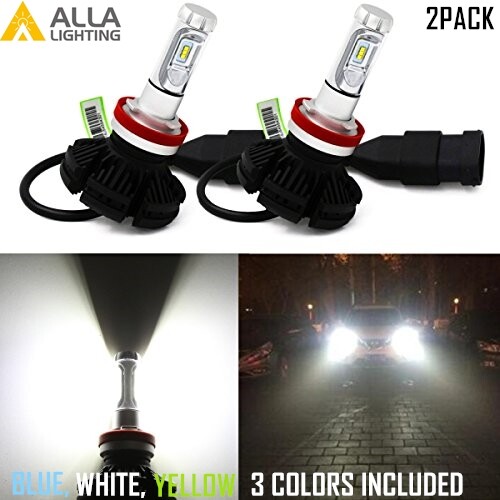 Alla Lighting LED Muti-Color H11 Driving Light|Headlight Bulb,White YELLOW Blue - Picture 1 of 11