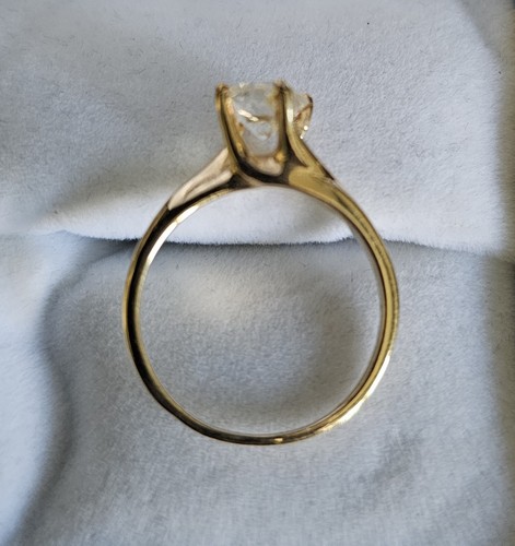 .90CT Diamond solitaire engagement bypass ring 14K yellow gold round brill 5.75 - Picture 3 of 7