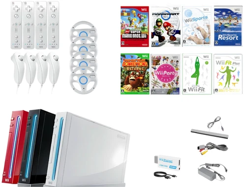 Nintendo Wii Console HDMI + Pick 1-4 Remotes wii Sports Mario, etc, Authentic