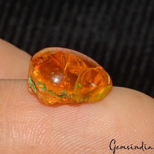 Enorme piedra preciosa de pera de fuego naranja ópalo etíope natural certificado de 4,90 quilates - Imagen 7 de 8