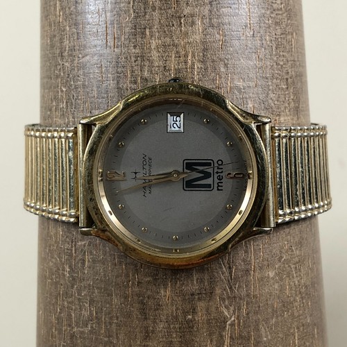 Vtg Hamilton Masterpiece Men 9234 Date Quartz For Watch Parts Or Repair Only - Picture 2 of 12
