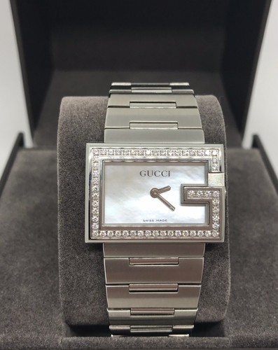 GUCCI Orologio donna con diamanti 100 G-Rectangle Diamond YA100510 NUOVO!  -55%! | eBay