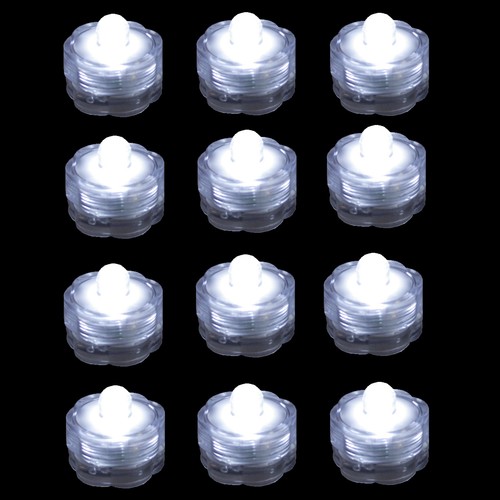 QTY 12 WHITE LED Submersible Underwater Tea lights TeaLight Flameless US Shipper - Picture 4 of 5