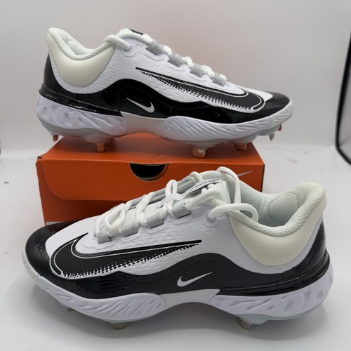 NIKE Alpha Huarache Elite 4 Low Metal Baseball Cleats White FD2745-101 Size 8