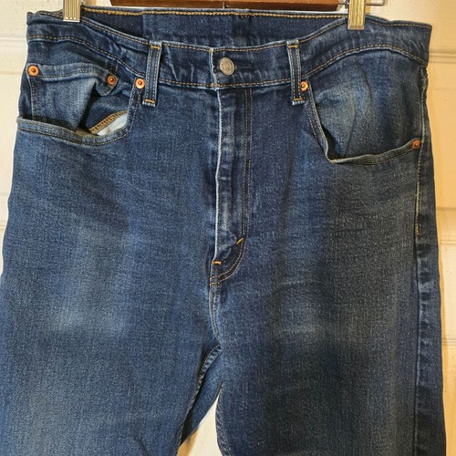 Pantalones de mezclilla Levis 505 azul 36X32 para hombre pierna recta elásticos muslos sueltos - Imagen 2 de 8
