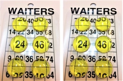 Bingo Waiters Set of 12 Magnifying Yellow Winning Numbers Identifiers Markers 