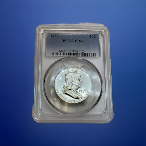 1957 Franklin Half Dollar Proof PCGS PR 66 50C Coin - Picture 3 of 9