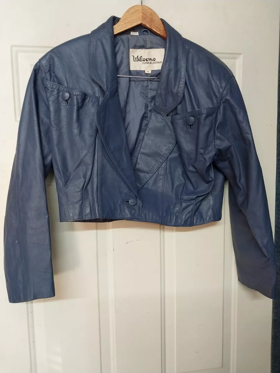 Wilson's blue leather best sale jacket
