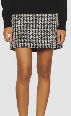 $295 Sandro Women's Black Jacinta Tweed Mini Skirt Size