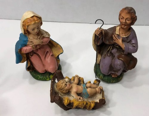 Vintage Nativity Christmas Manger Scene Figures Made In Italy Hand Painted X 11 - Picture 4 of 12