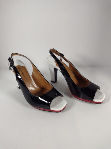 J.Renee Women’s Slingback Heel, Black and White - Red Trim , NEW, Size 7.5 - Picture 2 of 10