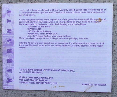 Talking X-Men Tiger Electronic LCD Video Game !!! INSTRUCTIONS ONLY !!! - Picture 2 of 2