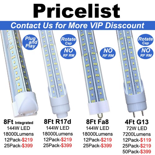 T8 4FT LED Tube Light Bulb 72W 7200LM G13 Bi-Pin T8 4 Foot LED Shop Lights 48" - Picture 12 of 12