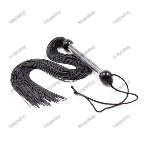 Soft Rubber Whip Flogger Handle Tassel whip Black / Blue - Picture 7 of 8