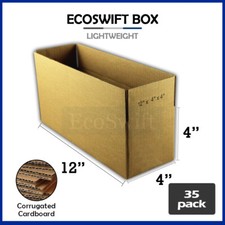 35 12x4x4 EcoSwift Cardboard Packing Moving Shipping Boxes Corrugated Box Carton