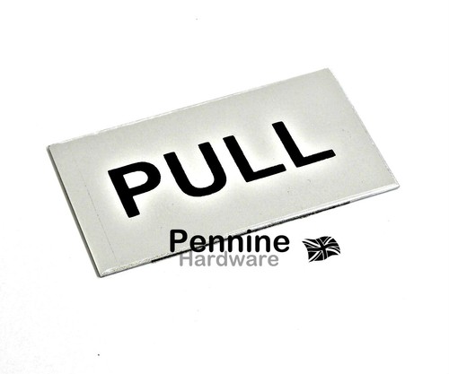 PUSH / PULL Metal Door Signs 75 x 40mm Screen Printed Shop Pub Office GLUE ON - Picture 4 of 9
