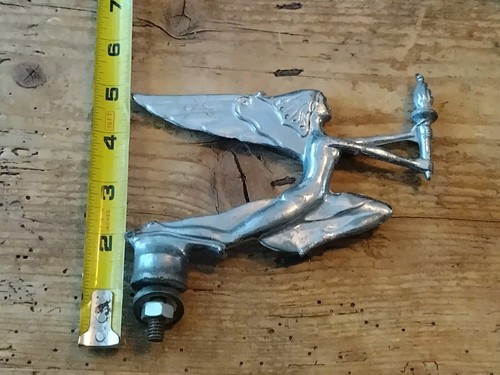 Vintage Goddess Holding Torch Hood Ornament Mascot. For Restoration - Picture 12 of 12