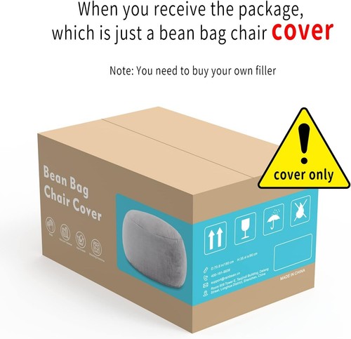 Bean Bag Chair CoverCover Only,No Filler,Big Round Soft Fluffy PV Velvet Wash... - Picture 7 of 7