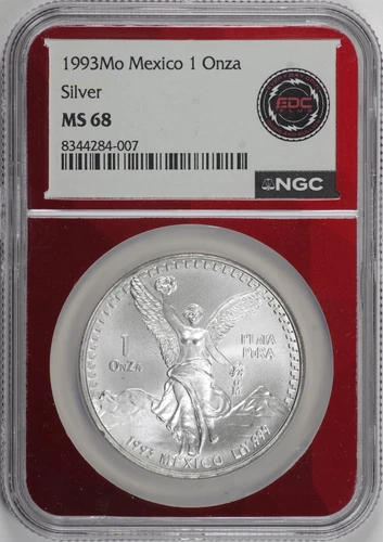 1993-Mo Mexico 1 oz Silver Libertad NGC MS68 [19F32]