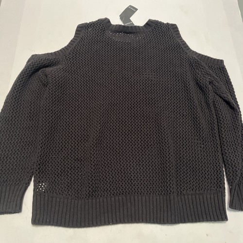 Torrid Damen Pointelle Cold Shoulder Pullover Deep Black Gr. XL Neu mit Etikett - Bild 15 von 17