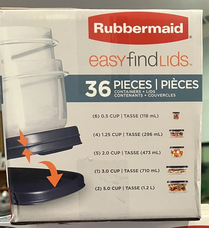 Rubbermaid 36 件带易于查找盖子容器 - A0001 — 第 4/4 张图片