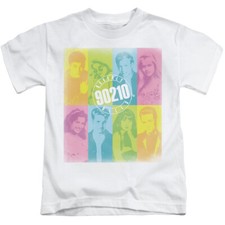 Beverly Hills 90210 Boys T-Shirt Color Block Cast White Tee