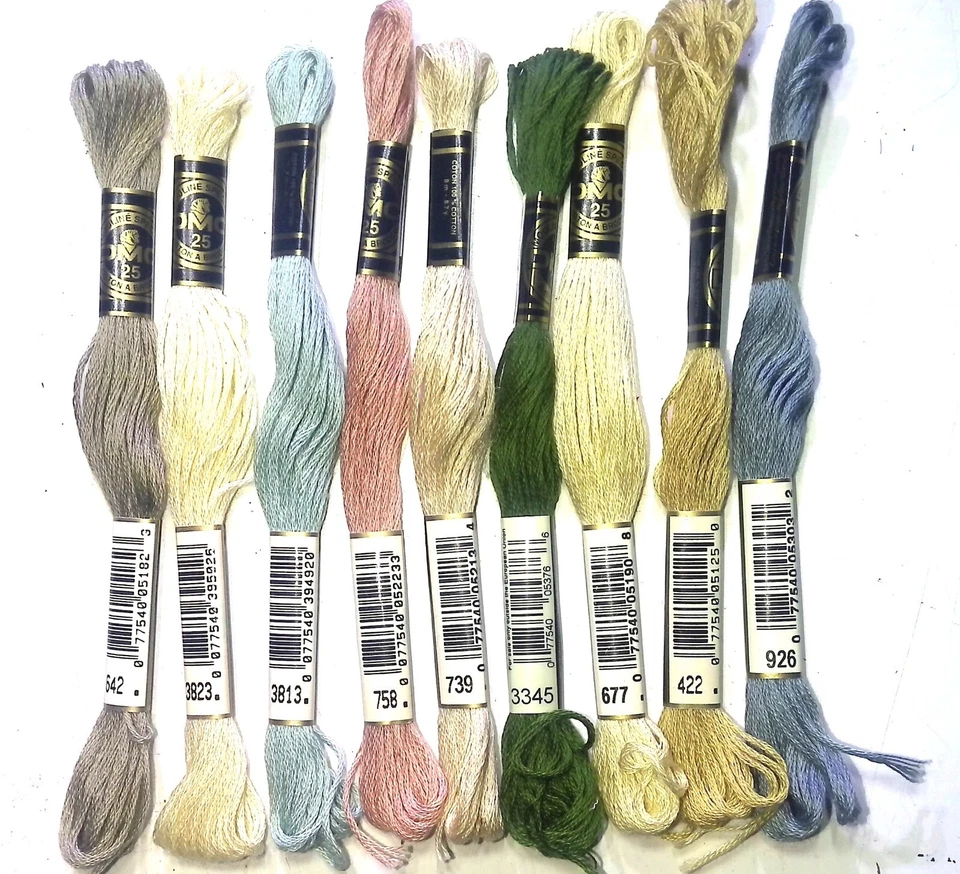 VTG. DMC LOT OF 9 EMBROIDERY THREADS 8.7 YDS ASSORTED COLORS CROSS STITCH - Image 4 of 4