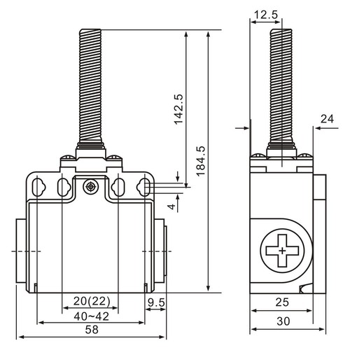 XCK-T181 Rod Coil Spring Contact Actuator Limit Switch - Picture 2 of 8